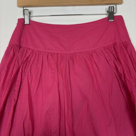 International Concepts Bright Pink Pleated 100% Cotton Skirt Size: 4 - Picture 3 of 5